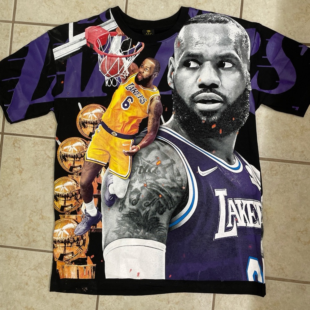 The Crown Official Tag AOP! 🔥 Lebron James Lakers Graphic Tee - NWT!